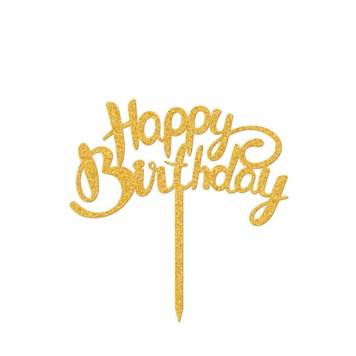 Πικ επιγραφή “happy birthday” χρυσή 142x145mm