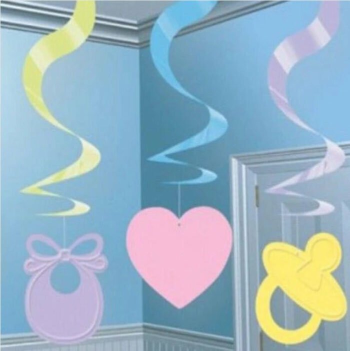 Hanging decoration swirl ‘baby shower’