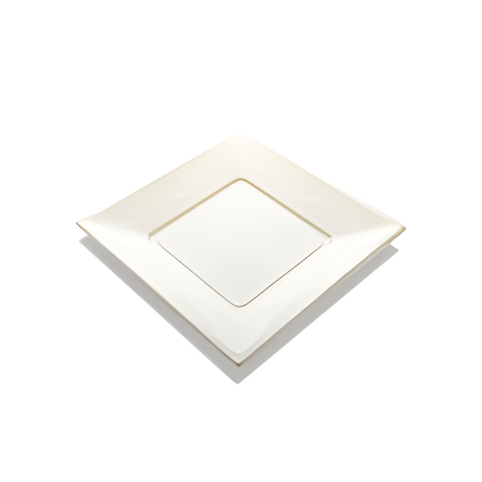 Πιάτο τετράγωνο μιας χρήσης ενισχυμένο βαθύ λευκό