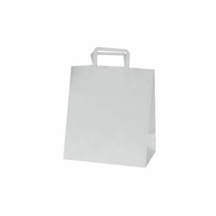 Σακούλα – Τσάντα Λευκή Με Πλακέ Λαβή (38Χ26Χ11cm)
