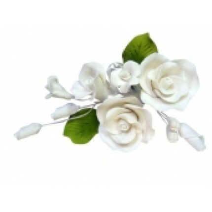 Ζαχαρωτά Σύνθεση Με Λευκά Τριαντάφυλλα    x9 13cm