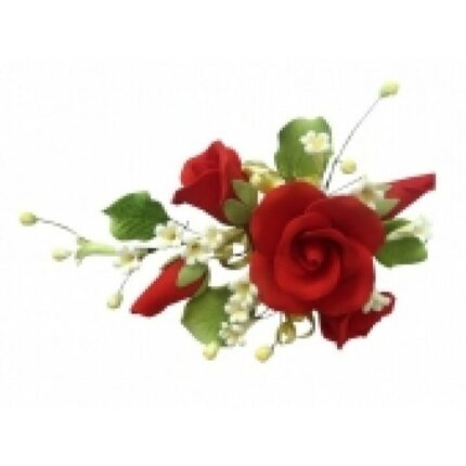 Ζαχαρωτά Σύνθεση Με Κόκκινα Τριαντάφυλλα    x3 19cm