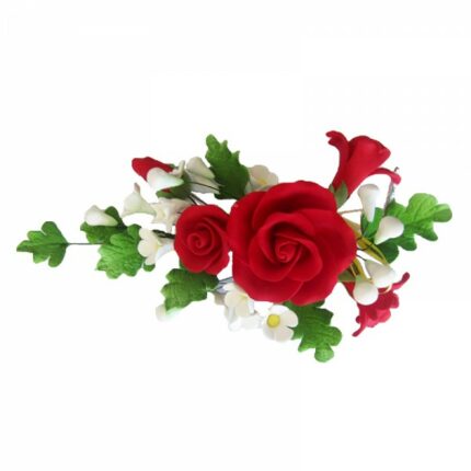 Ζαχαρωτά Σύνθεση Με Κόκκινα Τριαντάφυλλα    x3 23cm