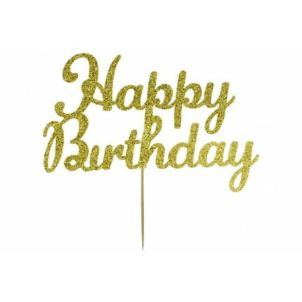 Επιγραφή "Happy Birthday" Χρυσό 15cm x 8cm
