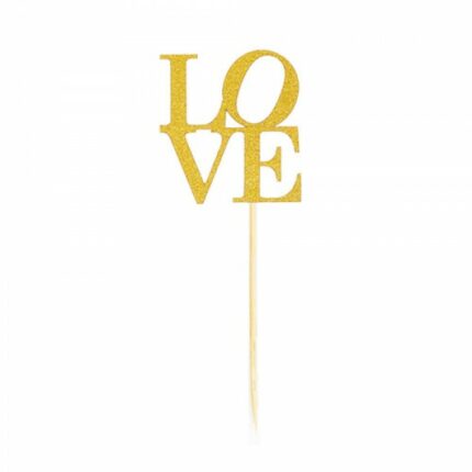 Πικ Επιγραφή "Love" Τετράγωνη Χάρτινη 84x240mm