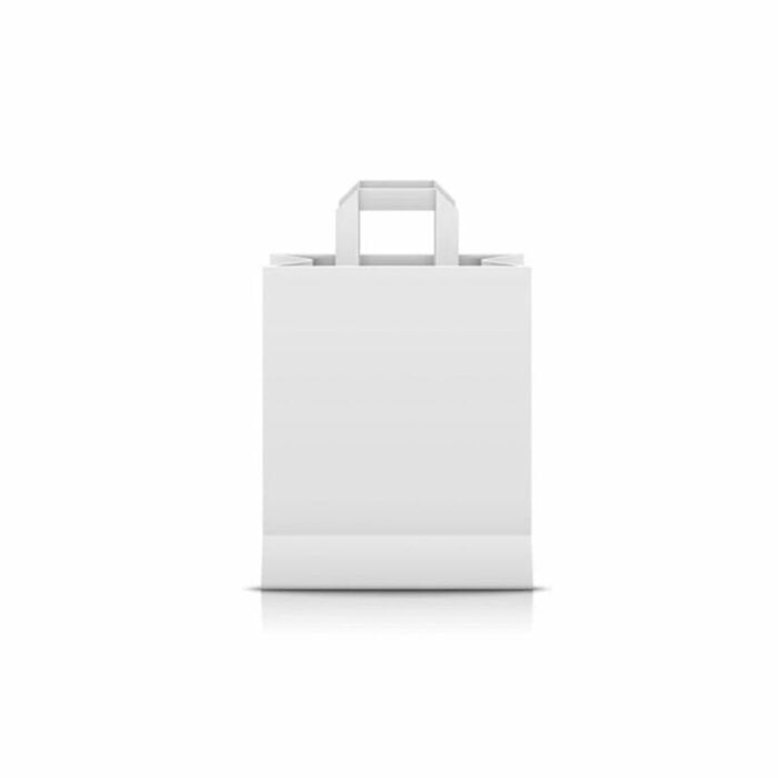 Τσάντα Λευκή Με Πλακέ Λαβή (25cmx18cmx8cm)