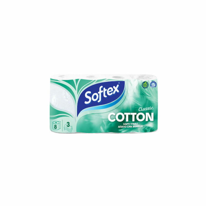 Χαρτί Υγείας Softex Cotton 3φυλλο (8 τεμάχια)