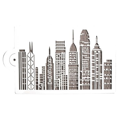 Ουρανοξύστες Στένσιλ Διακόσμησης Τούρτας Διάστ. Σχεδίου: Π20 x Υ12